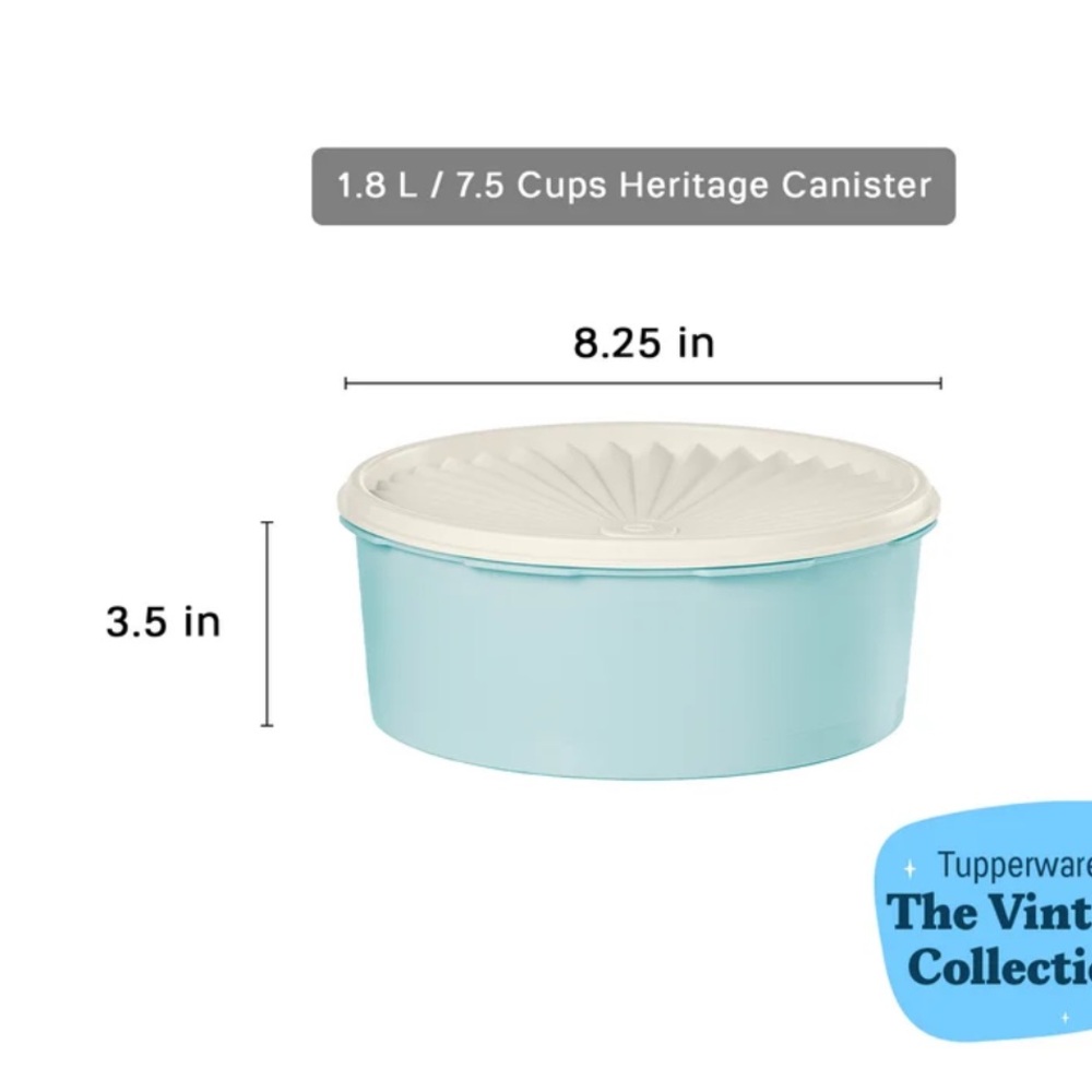 Tupperware light blue container with white lid - Picture 2 of 2